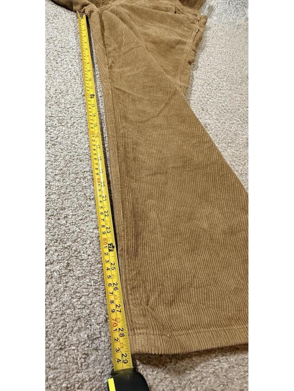 Levi’s Baggy Highwater Corduroy Overalls Ermine Tan Women's Size Large - Picture 8 of 12